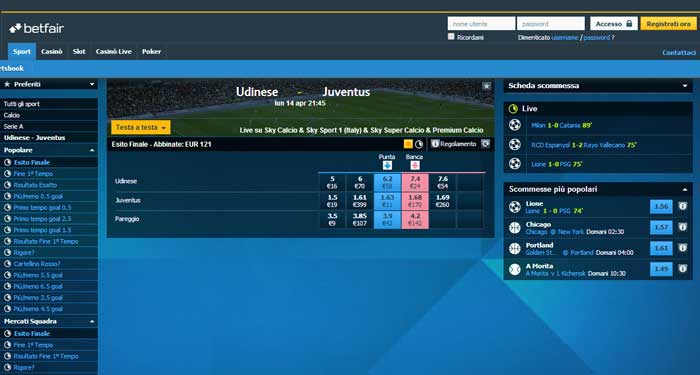 Betfair italy